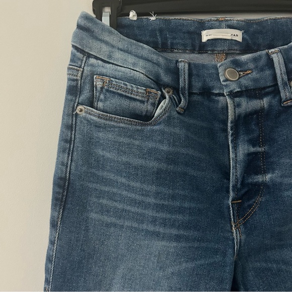 Good American Good Legs Mini Boot Crop High Rise Stretch Blue Denim Jeans 2 26 - Picture 5 of 10